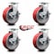 Service Caster Tool Box Caster Wheel Set 6'' Red Poly on Cast Iron Swivel Casters, 4PK TOOL-SCC-20S620-PUB-RS-TLB-4 - alternate 4